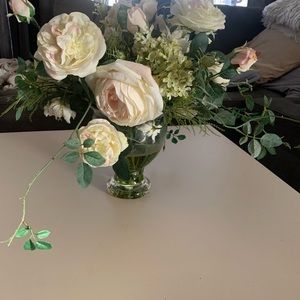 Silk floral arrangement and vase